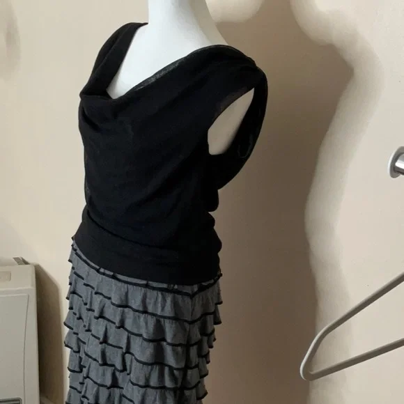 Weston Wear Black and Gray Layered Ruffle Dress - Picture 5 of 10